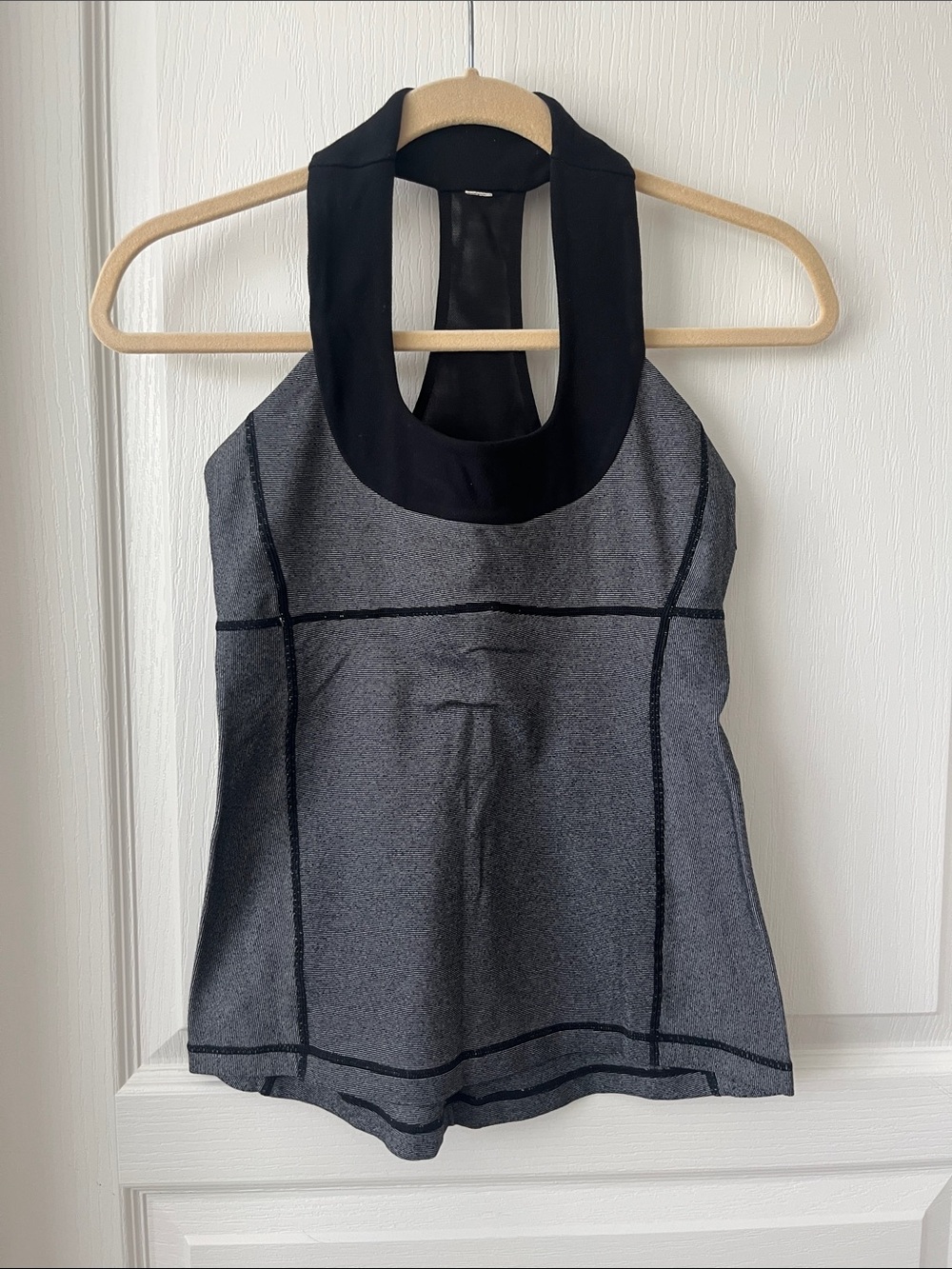 lululemon athletica Grey Tank with Black Halter Neck Size 6